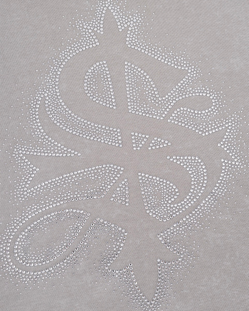 【SUPPLIER】Spray Cross Rhinestone Zip Hoodie