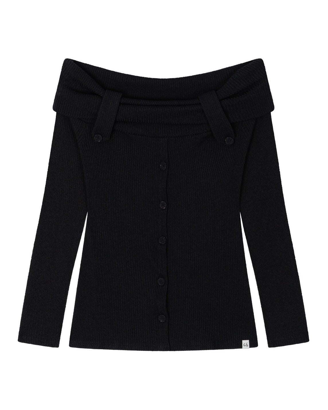 【Uglyshadow】BUTTON OFF-SHOULDER KNIT