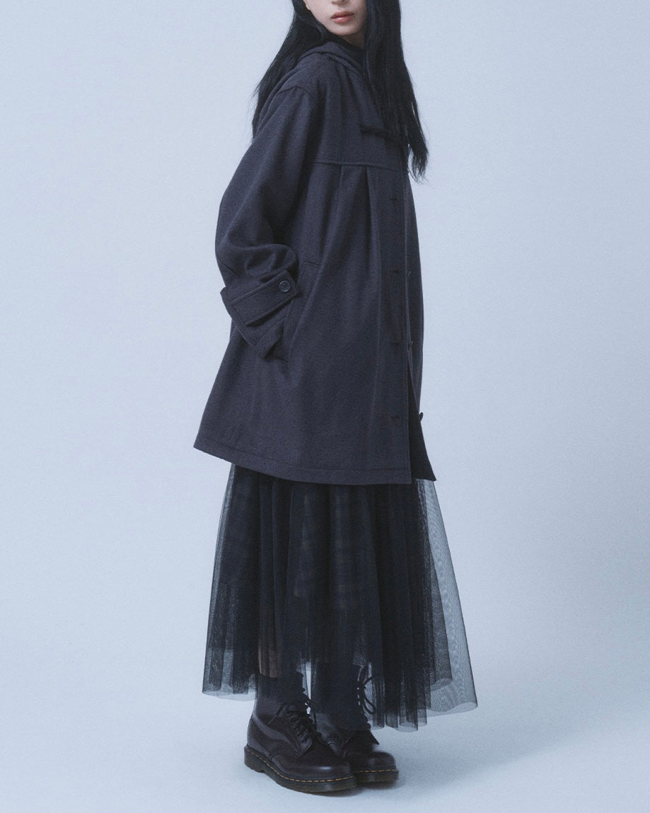 【TUOMIO】PLEATED TOGGLE WOOL COAT