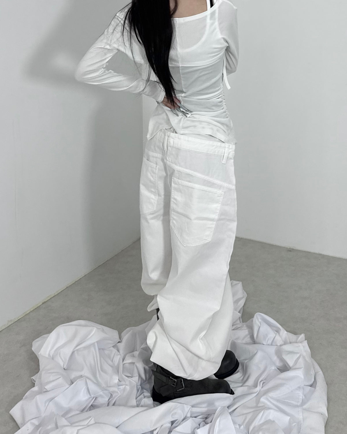 名古屋店WEB限定【nmtc+】Double Waist wrap Cover Pants (2color)