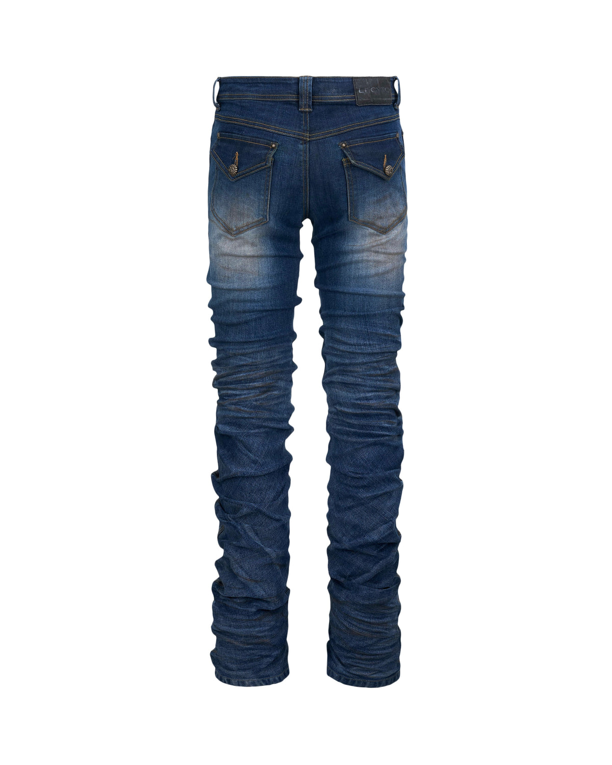 【LECYTO】Glitch Washed Curved Denim Pants