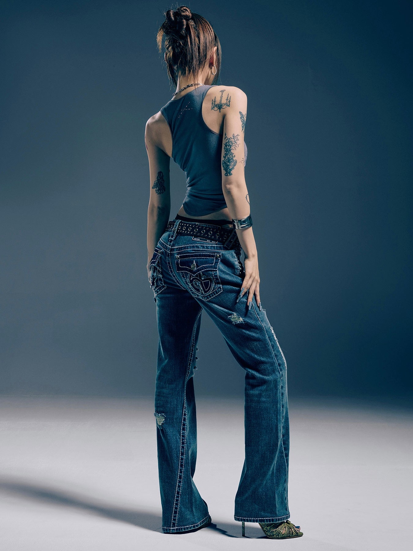 【NOMANUAL×TRUE RELIGION】NO RELIGION BOOTCUT DENIM PANTS