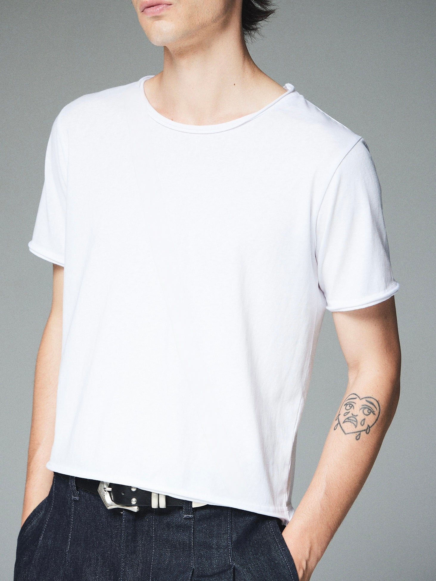 【CS】cut off pack tee (white/black）