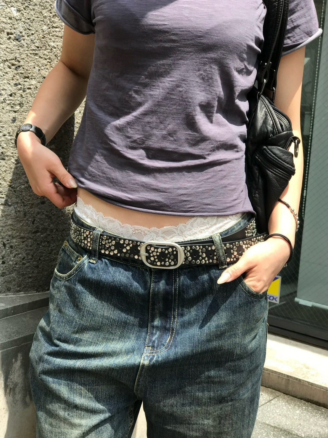 受注制【OaKS】lace layering waist band (3color)