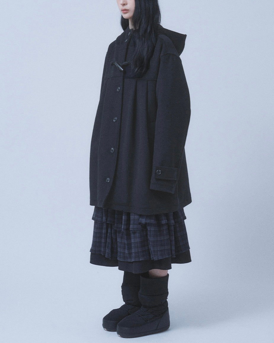 【TUOMIO】PLEATED TOGGLE WOOL COAT