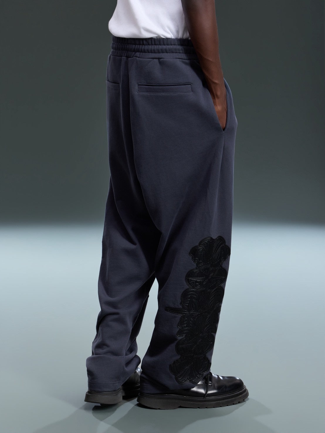 【The Boy Has No Patience】LEATHER PATCH PANTS