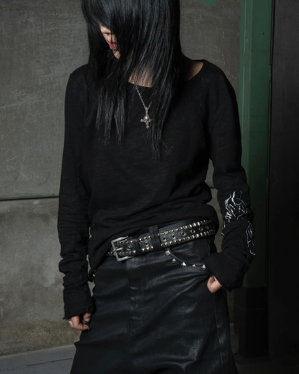 【TYPE SHADE】REAL LETHER W LINNE STUDS BELT