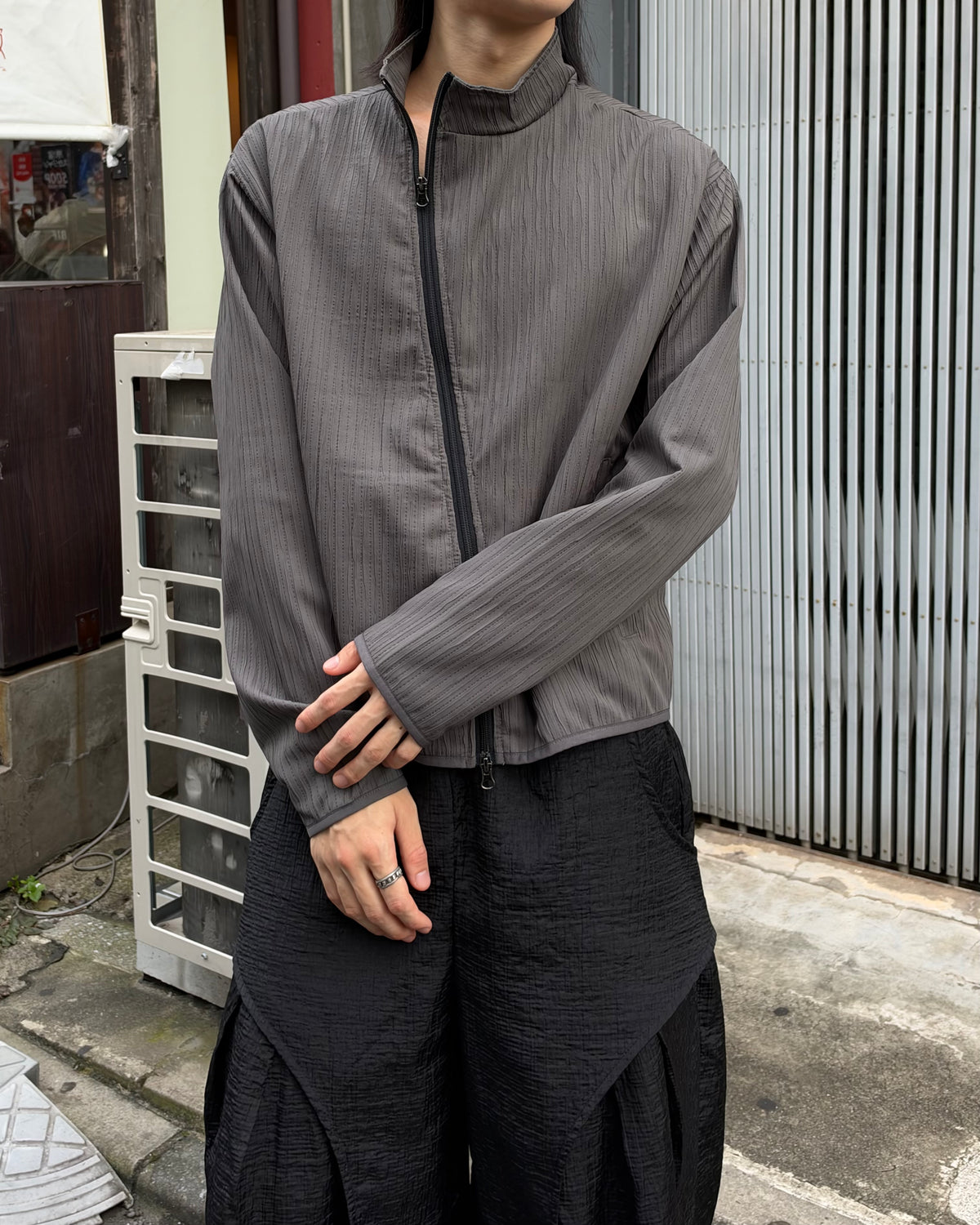 受注制【youll】pleated asymmetry jacket (3color)