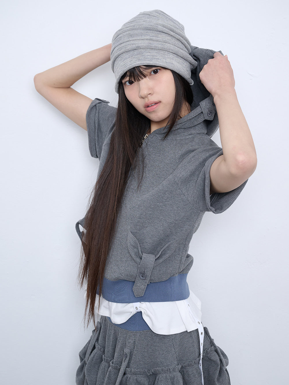 【TUOMIO】ROLLING HOODED ZIP-UP