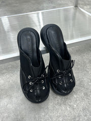 5/29 20:00発売 国際配送【Nerd out XU】ribbon round pumps