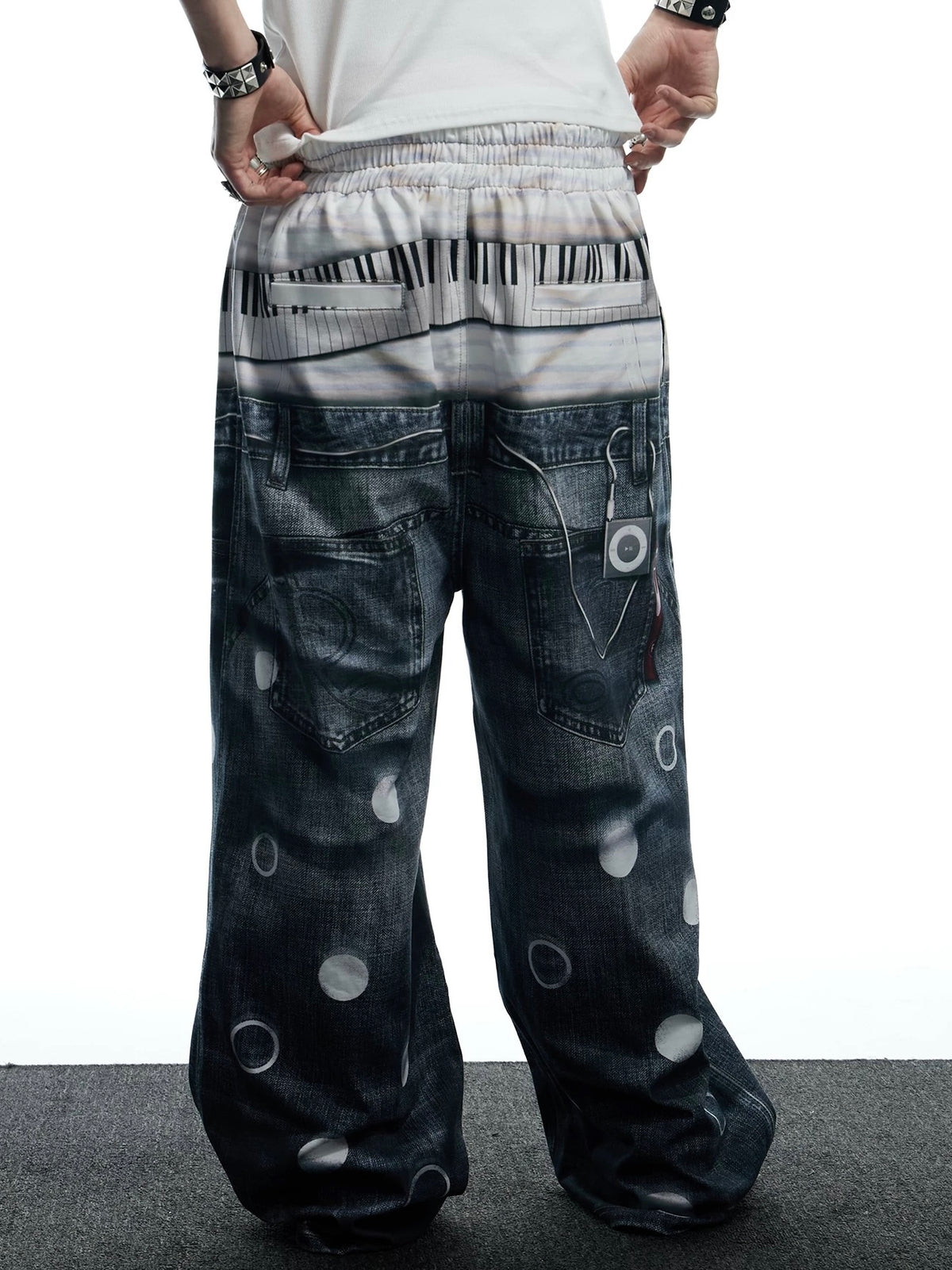 【DND4DES】All-Over Print Tie Polka Dot Sweatpants