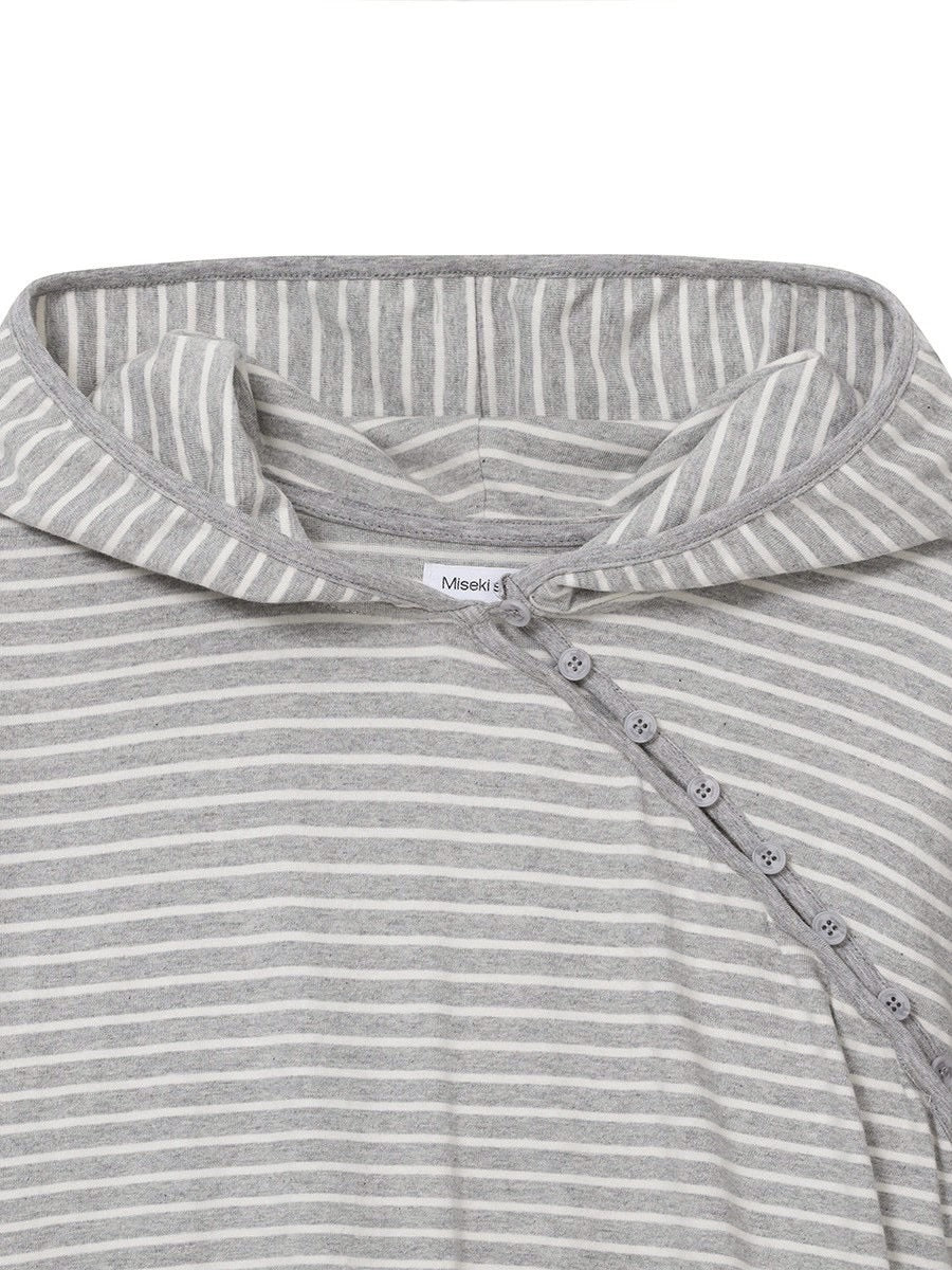 【Miseki seoul】Diagonal button Layered hoodie
