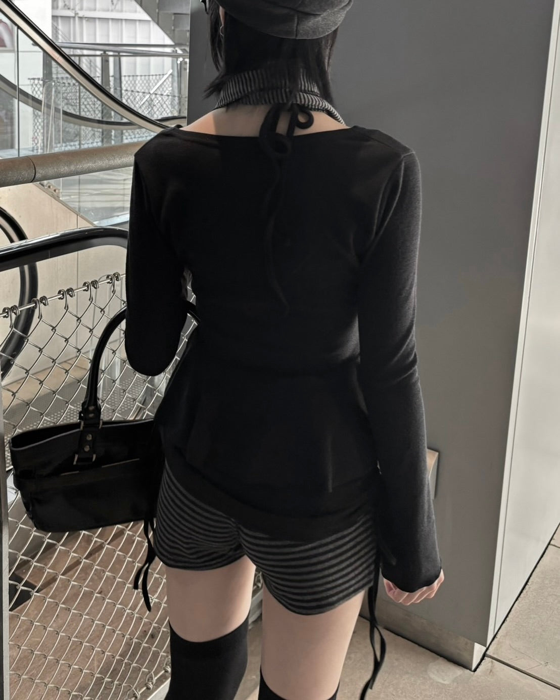 受注制【nmtc+】Draped Peplum Wrap Top (2color)