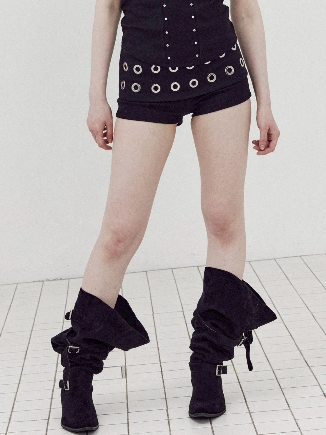 【SETUP-EXE】EYELET WAIST SHORT PANTS