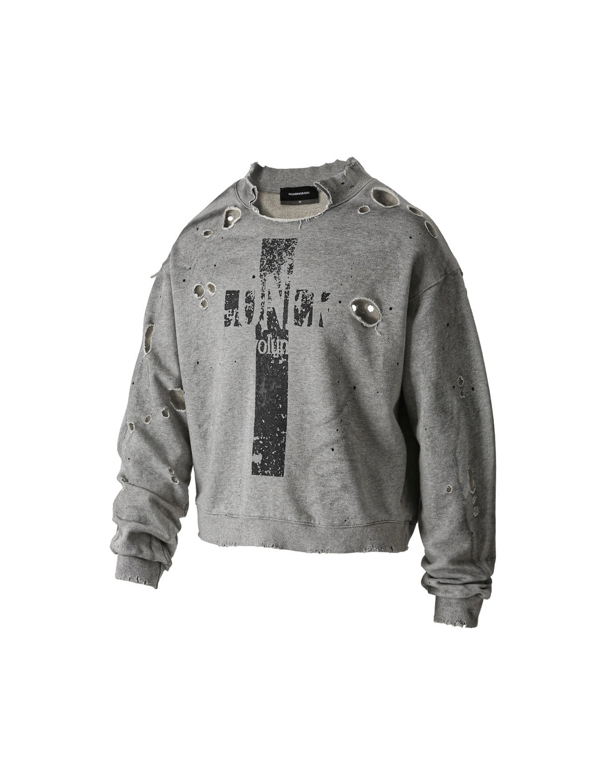 【roaringrad】Cross Damage Sweat Shirt