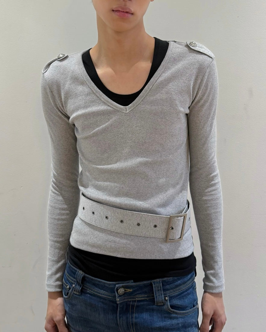 【LECYTO】Stray V-Neck Set