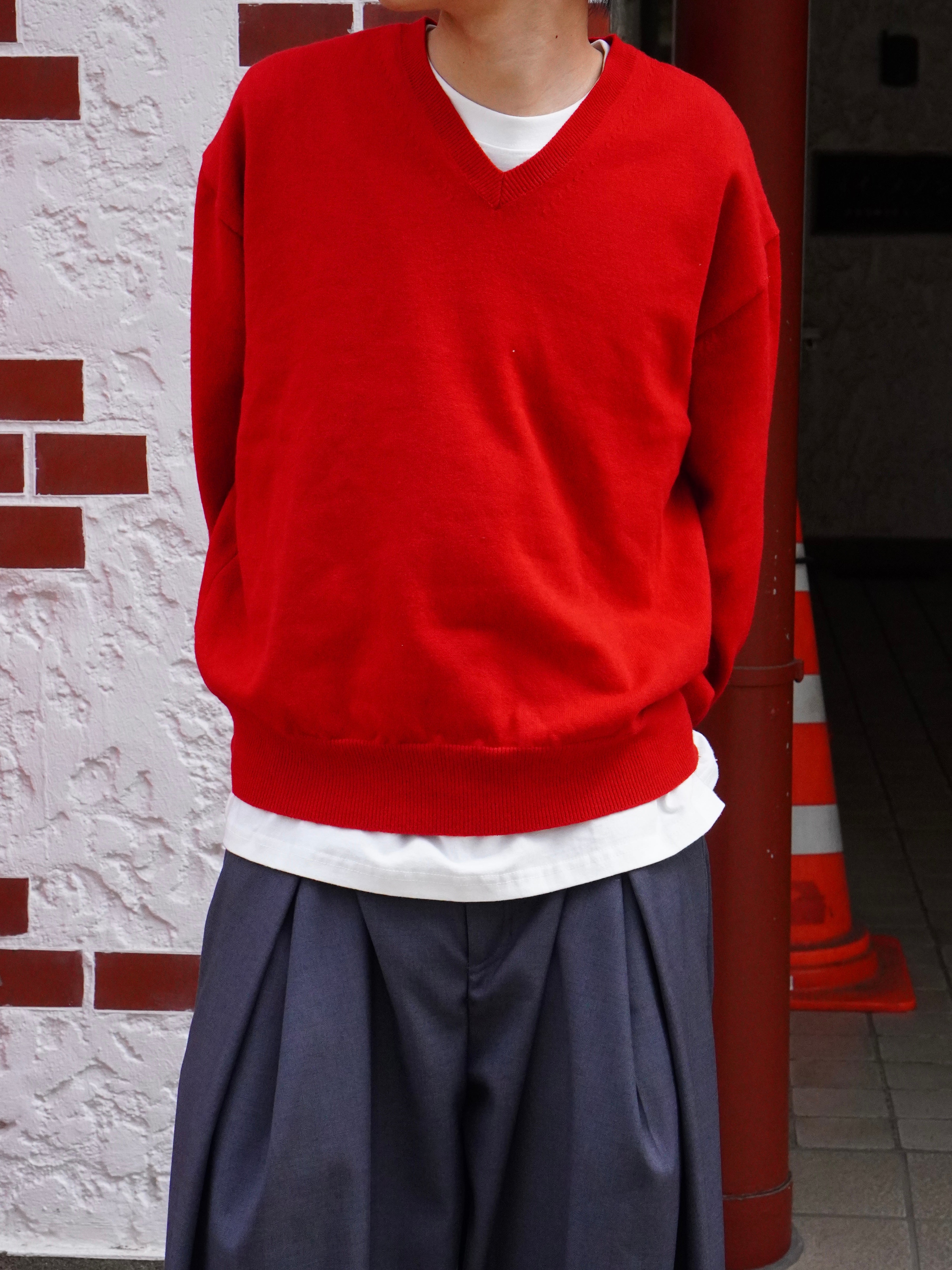 東京店WEB限定【Chikashitsu +】cropped vneck knit (3color)