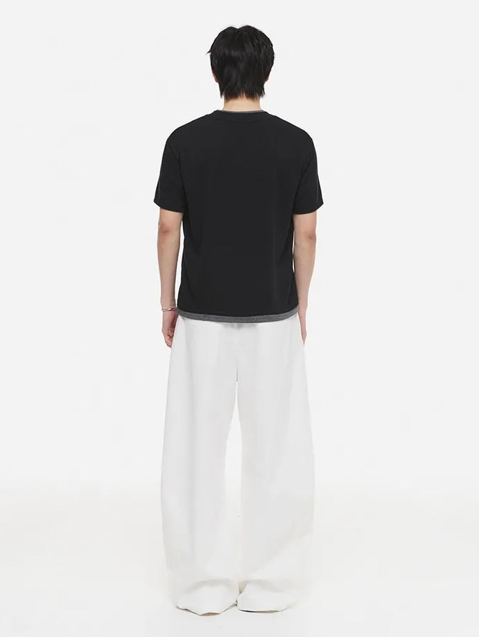 【DNSR】Layered V-Neck Half T-Shirt
