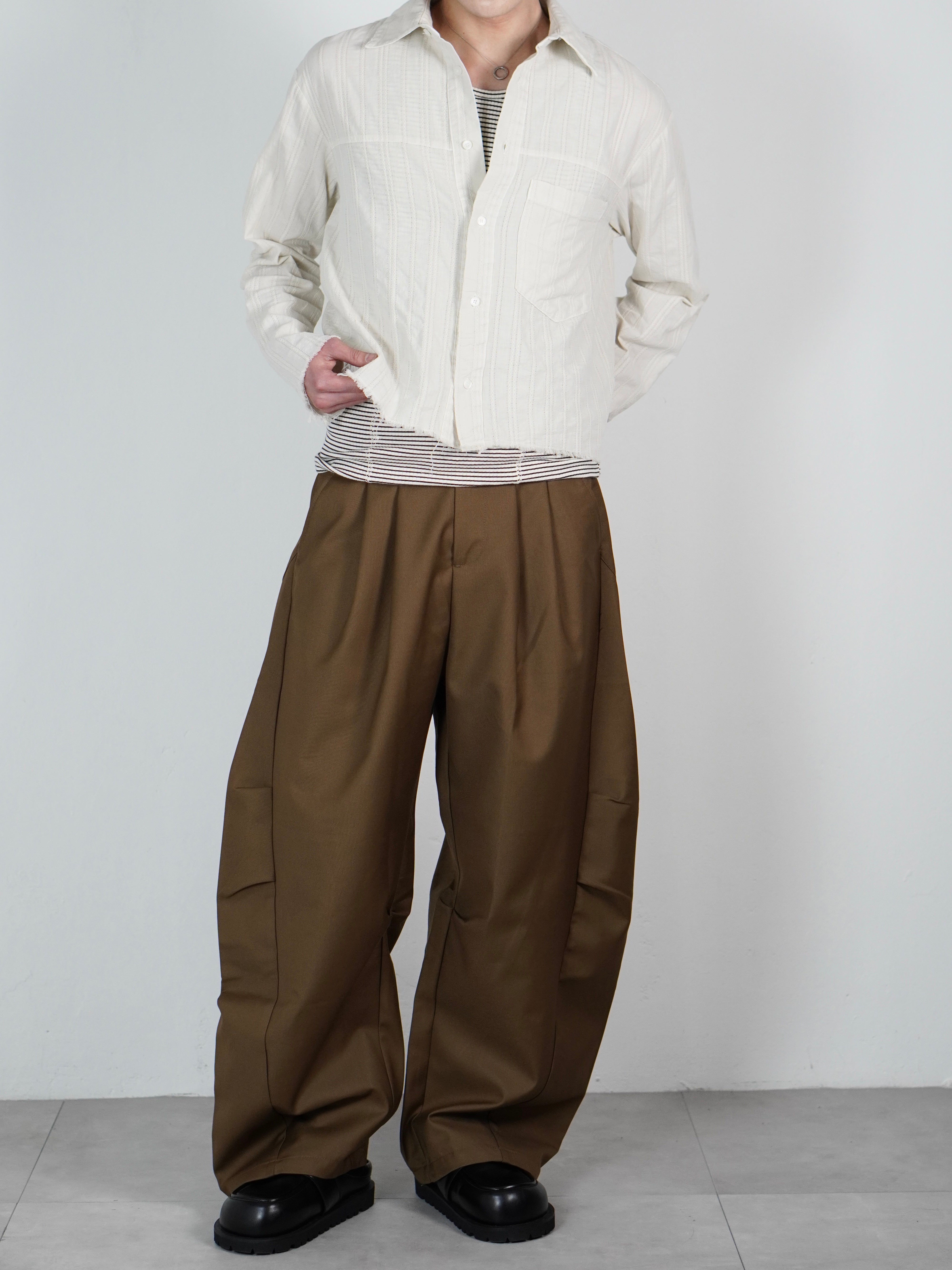受注制【Chikashitsu +】pigment cut off shirt (2color)