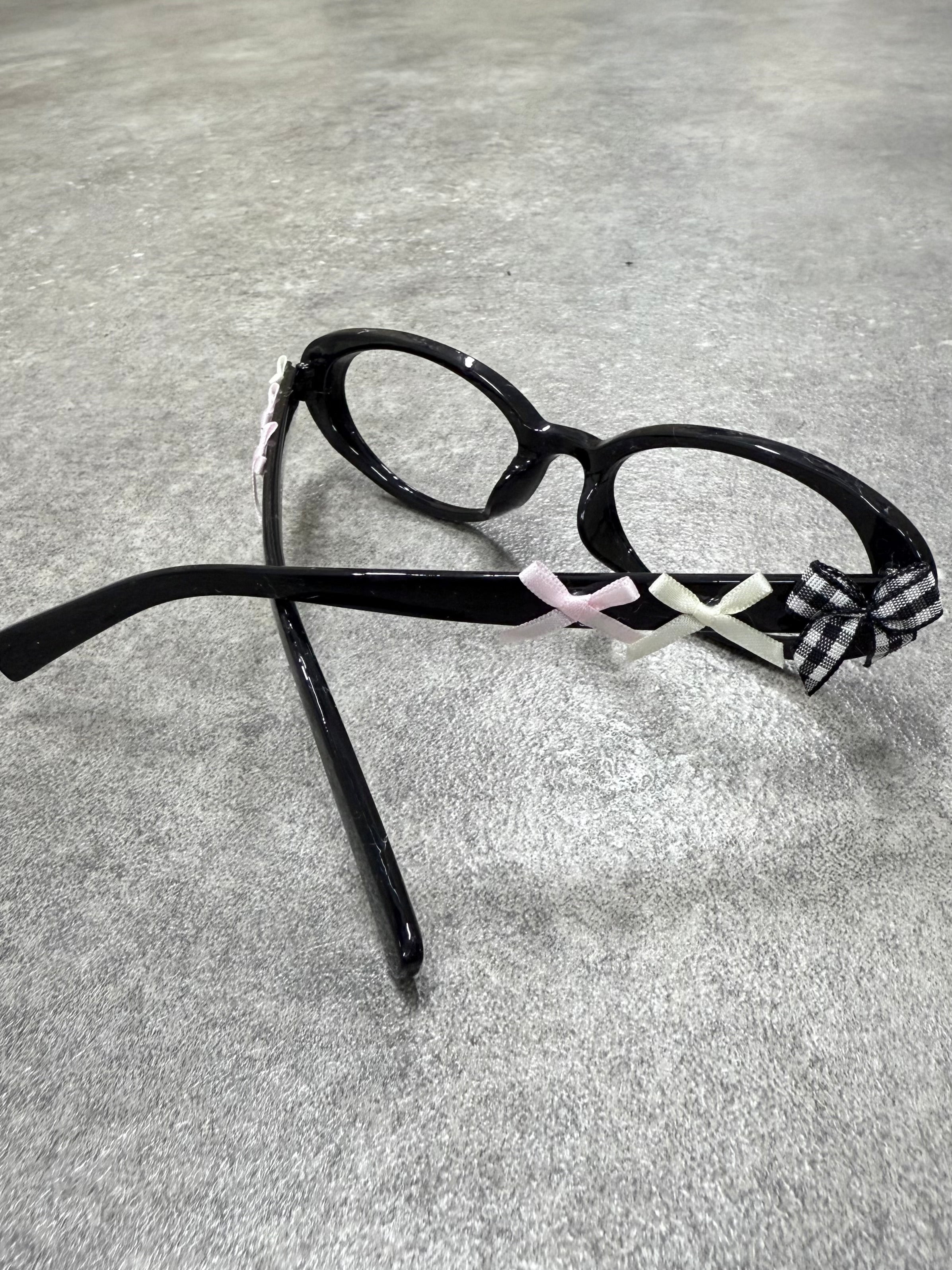 【Nerd out XU】ribbon design oval glasses