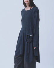 【TUOMIO】BOAT NECK JERSEY DRESS