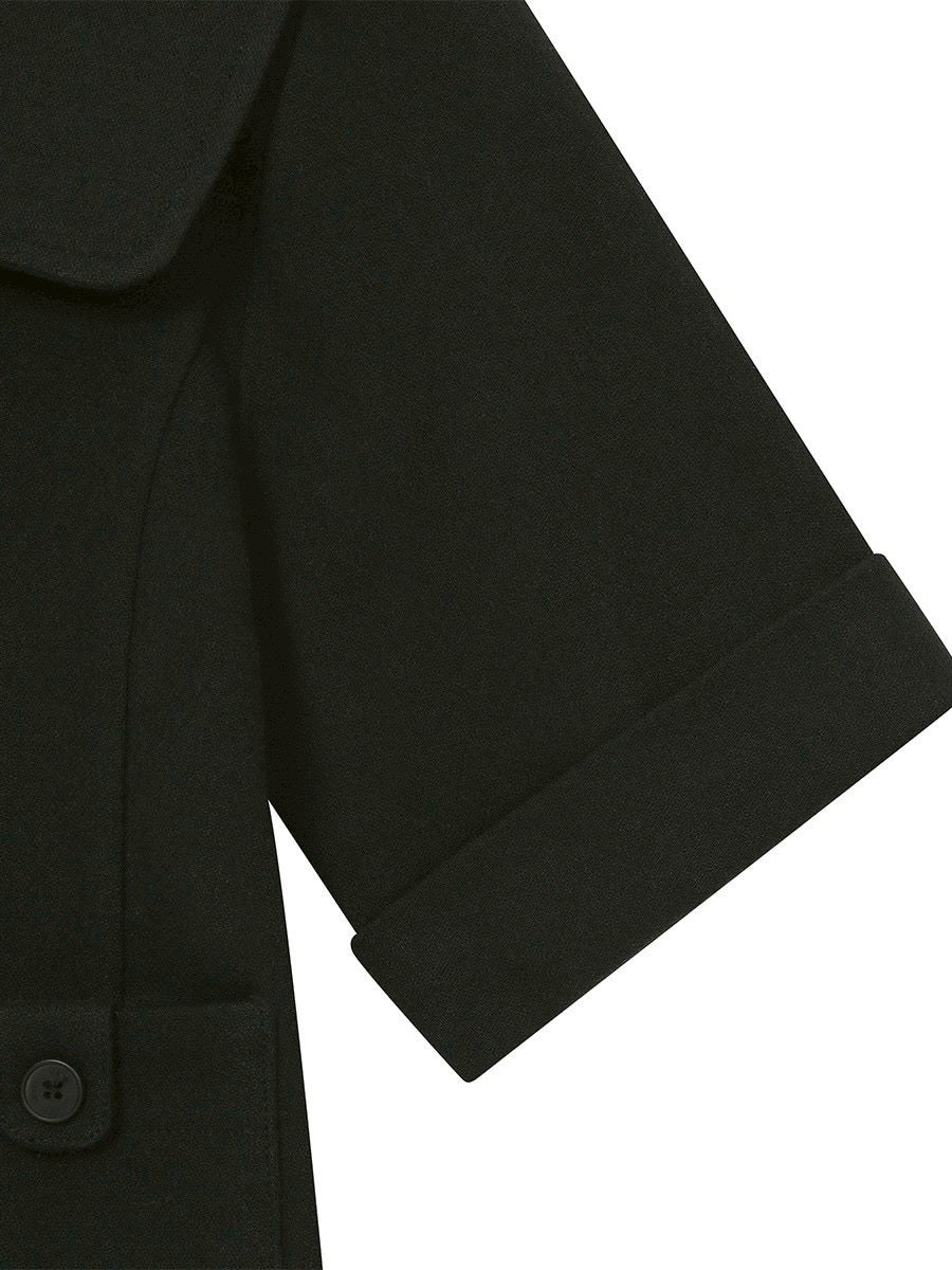 【Miseki seoul】Rolled button short sleeve jacket