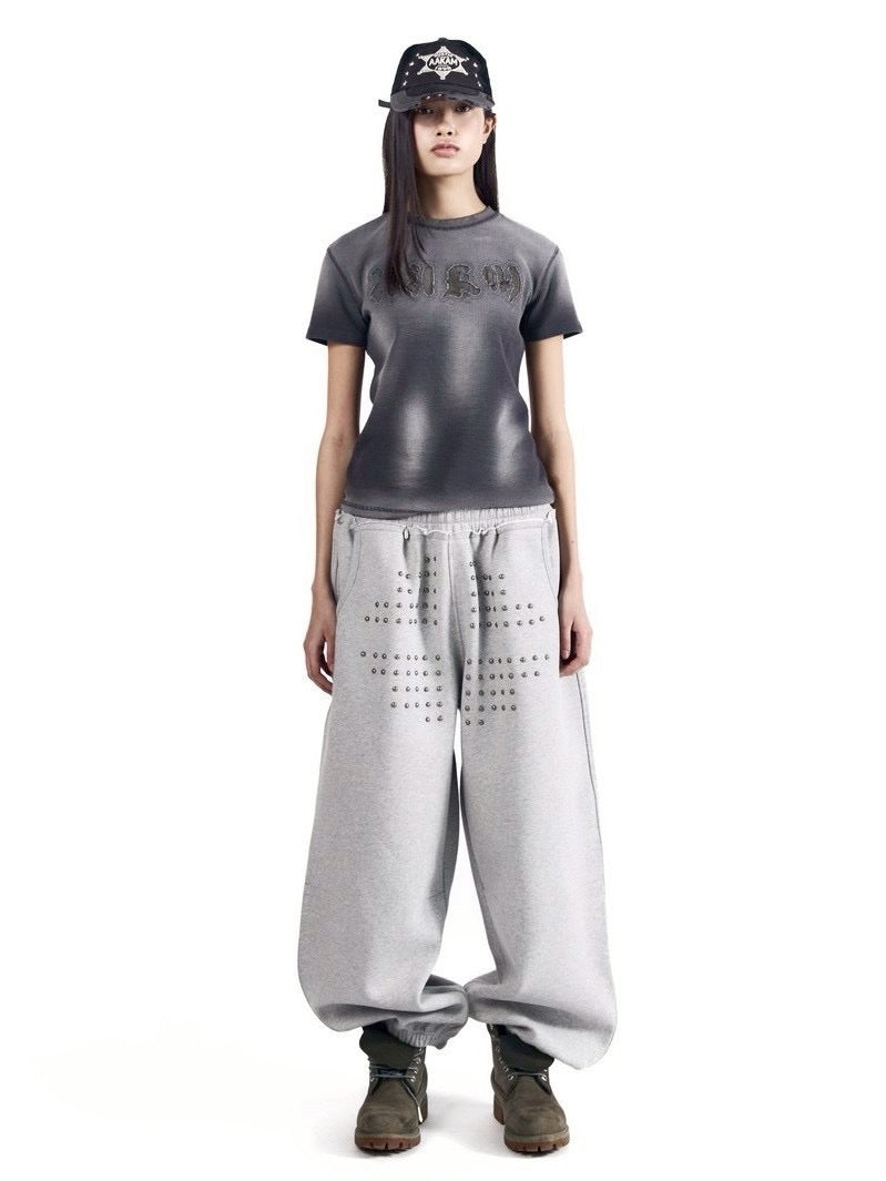 【AAKAM】Go-Cross Studded SweatPants