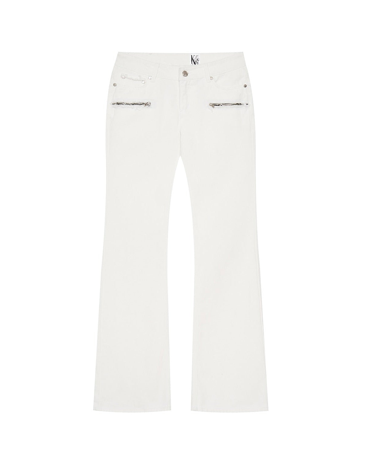【Kashiko】Side Zipper Boots-cut Jeans