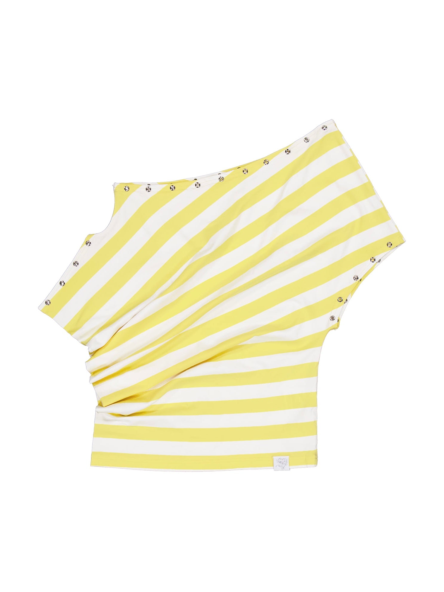 【SETUP-EXE】STRIPE EYELET DRAPE TOP
