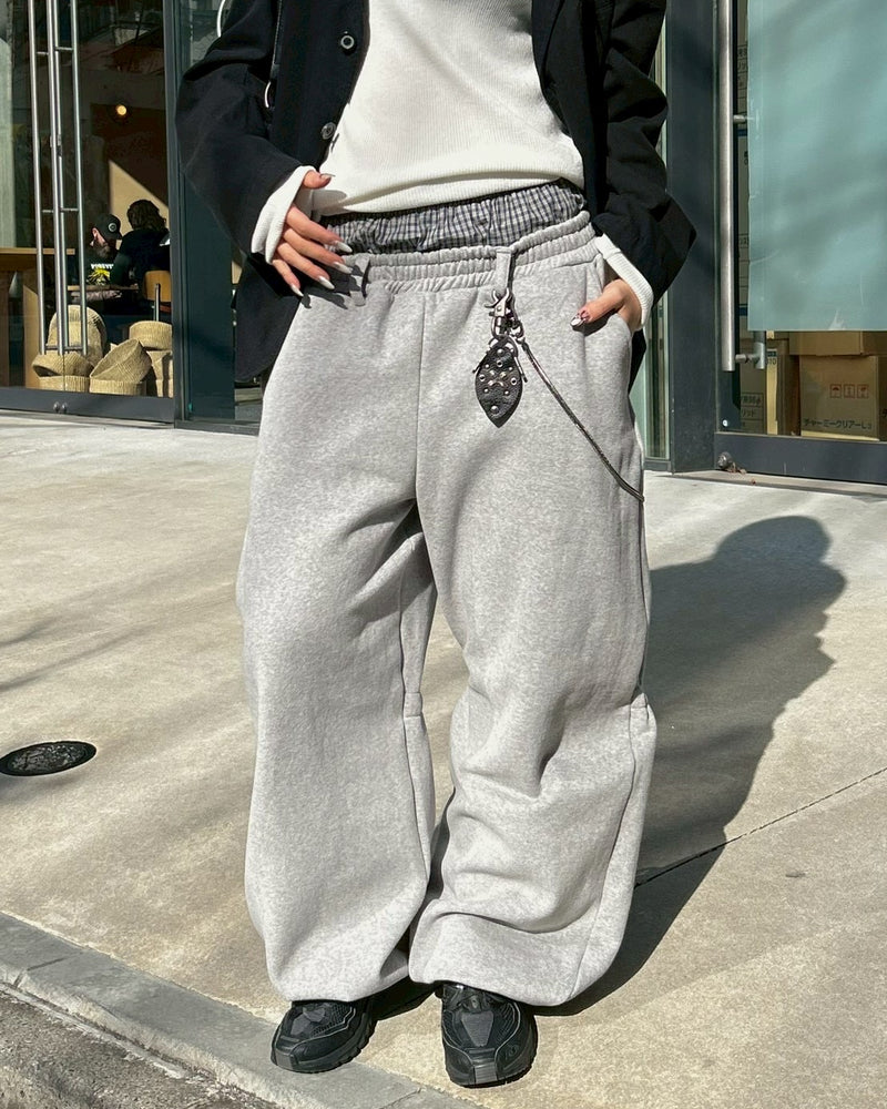 受注制【Chikashitsu +】layered heavy sweat pants (2color)