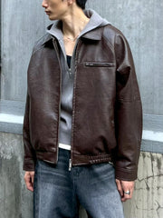 【Chikashitsu +】bomber synthetic material jacket / 【チカシツプラス】ボンバーシンセティックマテリアルジャケット (2color)