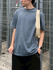 受注制【Chikashitsu +】pigment cross point t-shirt (2color)