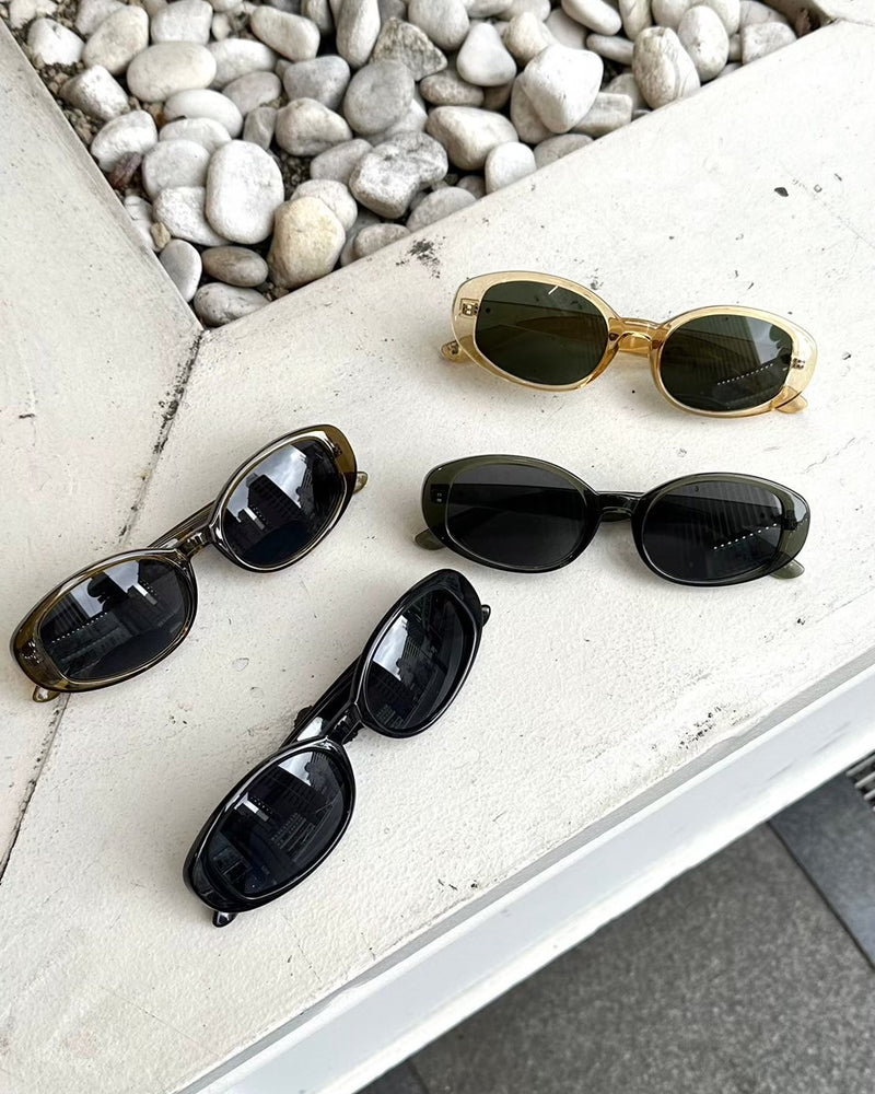 【Chikashitsu +】round bold color sunglasses (4color)