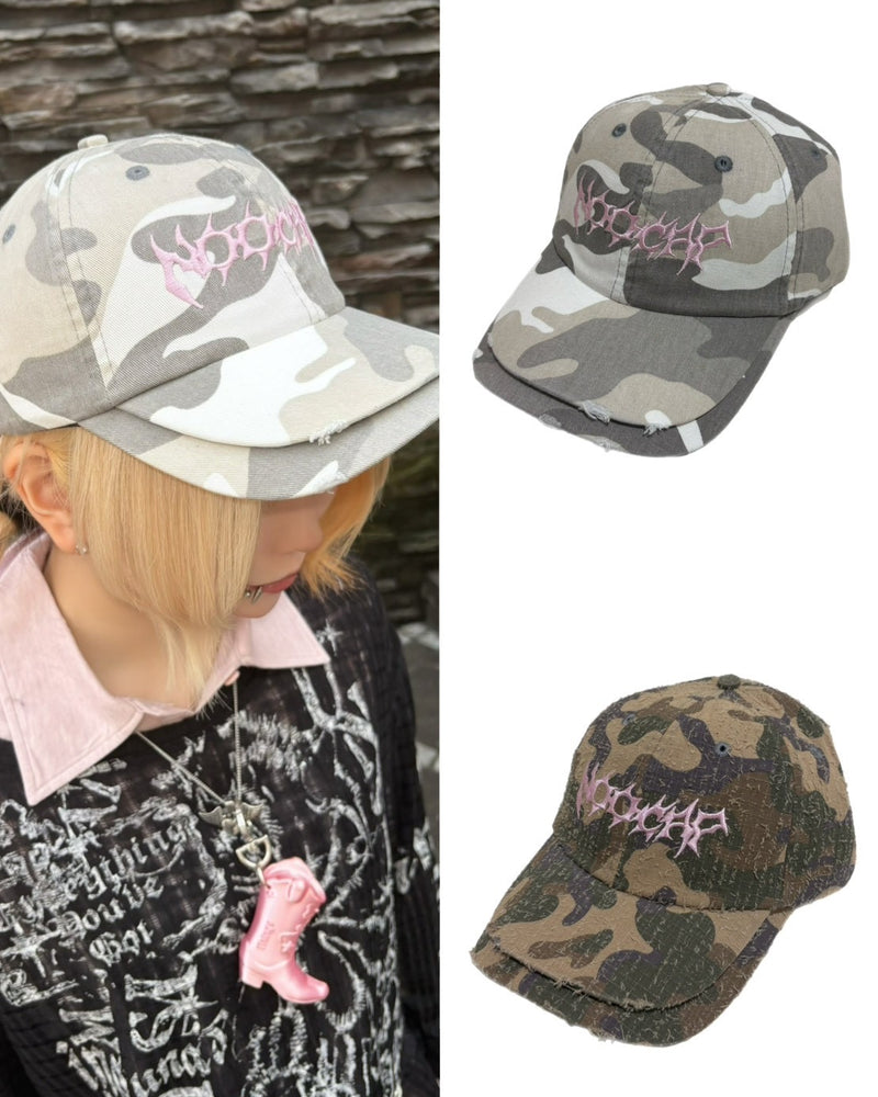 国際配送【BABY09】 y2k camouflage layered cap (2color)