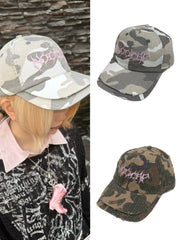 国際配送【BABY09】 y2k camouflage layered cap (2color)