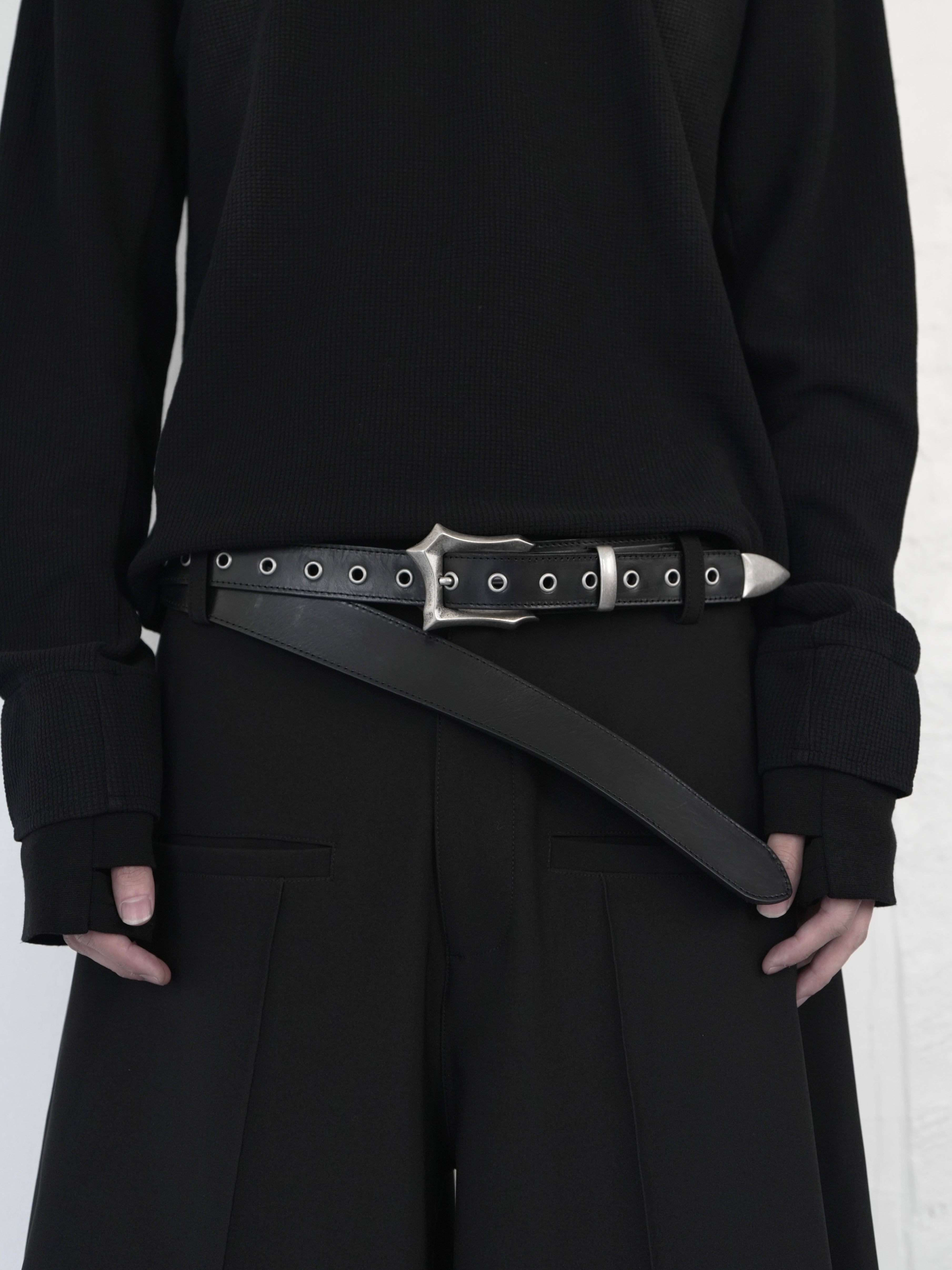 CHIKASHITSU PLUS HIGH】Layered leather eyelet belt – PRESSING WEB SHOP
