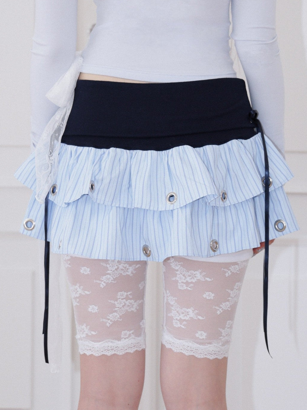 【CHERRYQUIRI】Soft Punk Eyelet Skirt