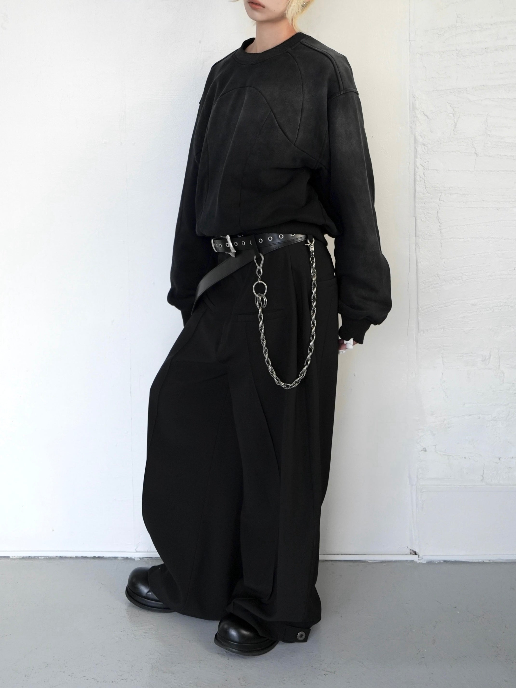 【CHIKASHITSU PLUS HIGH】Fade panel sweat shirt