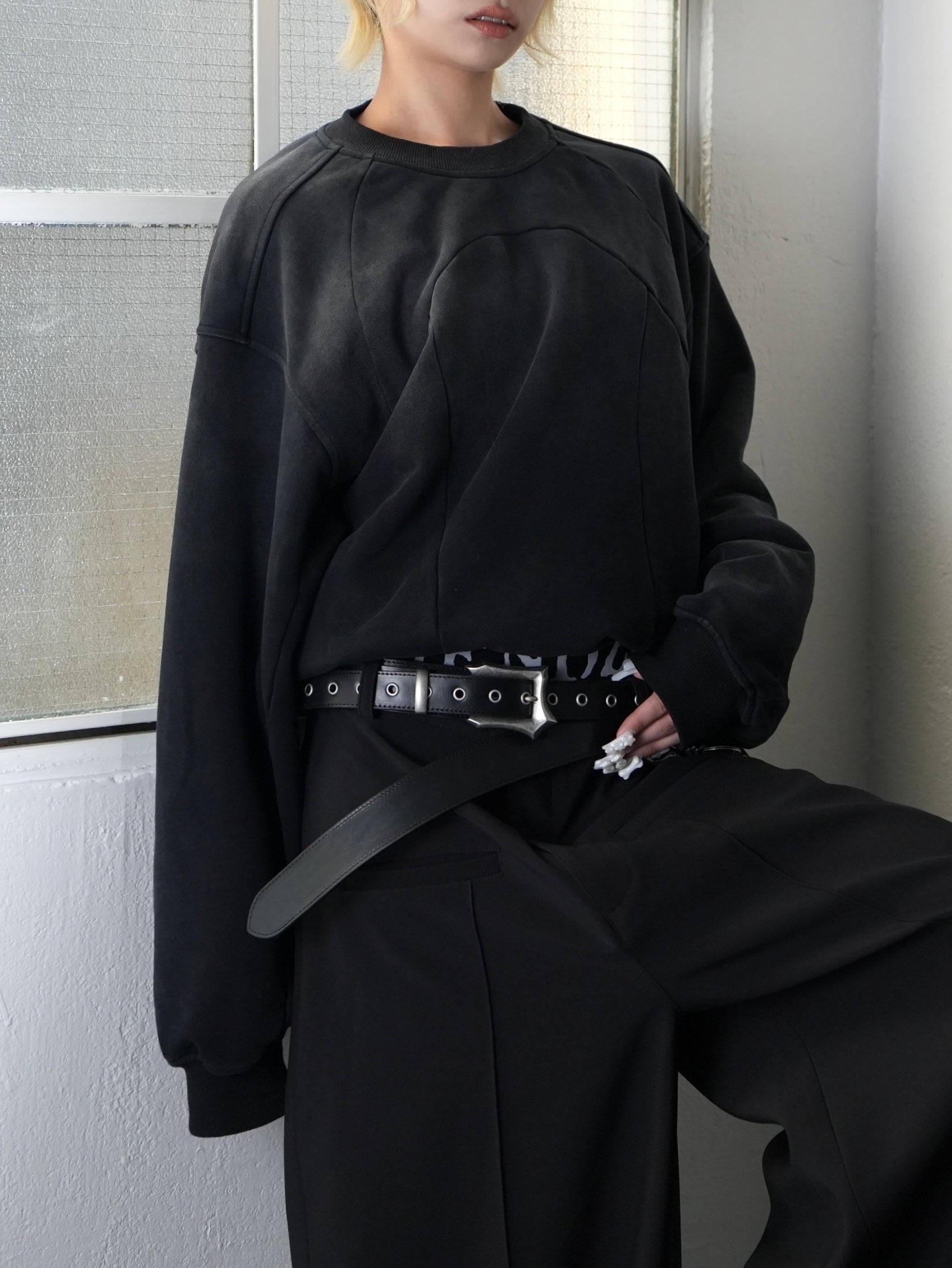 【CHIKASHITSU PLUS HIGH】Fade panel sweat shirt