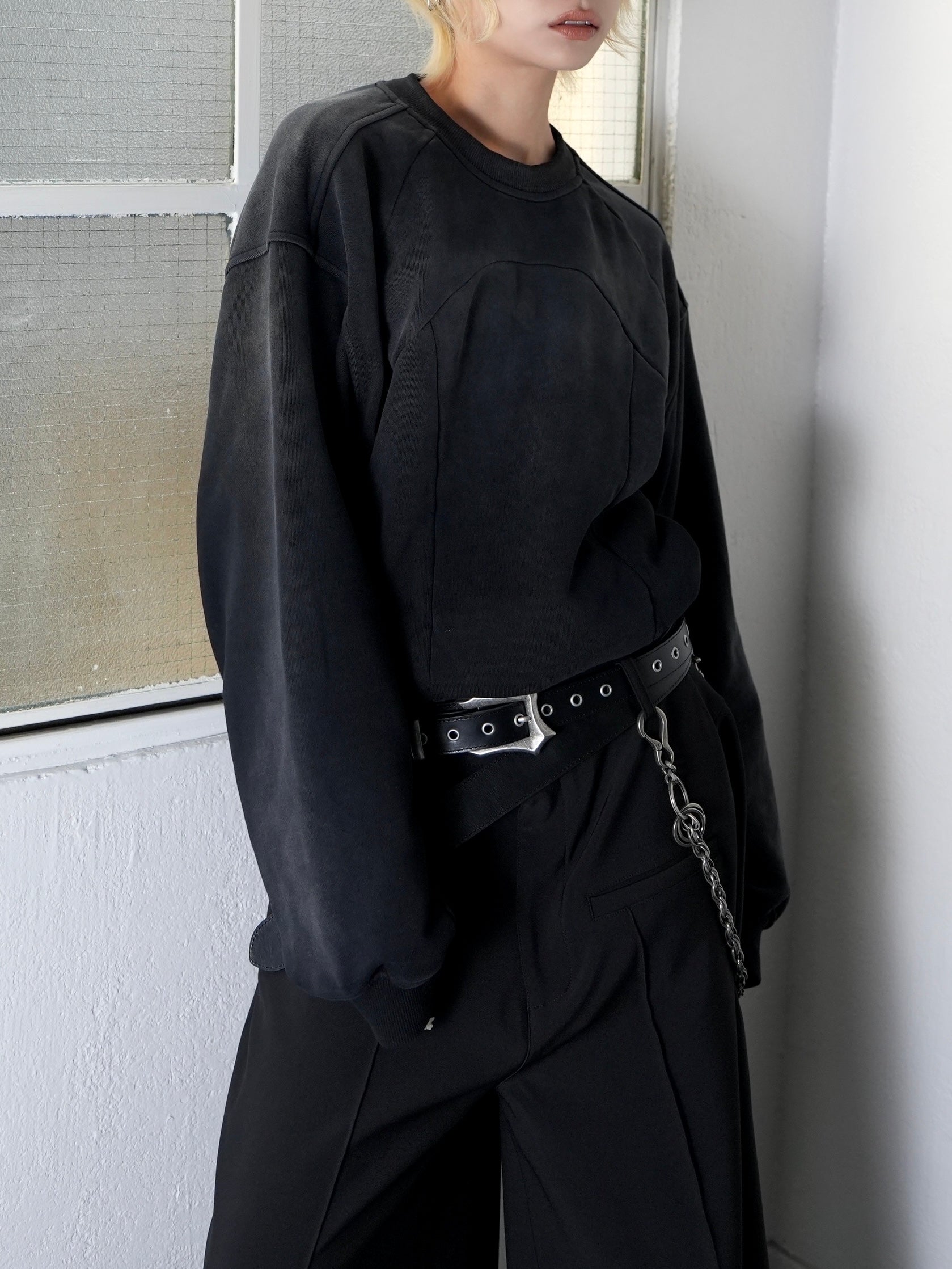 【CHIKASHITSU PLUS HIGH】Fade panel sweat shirt