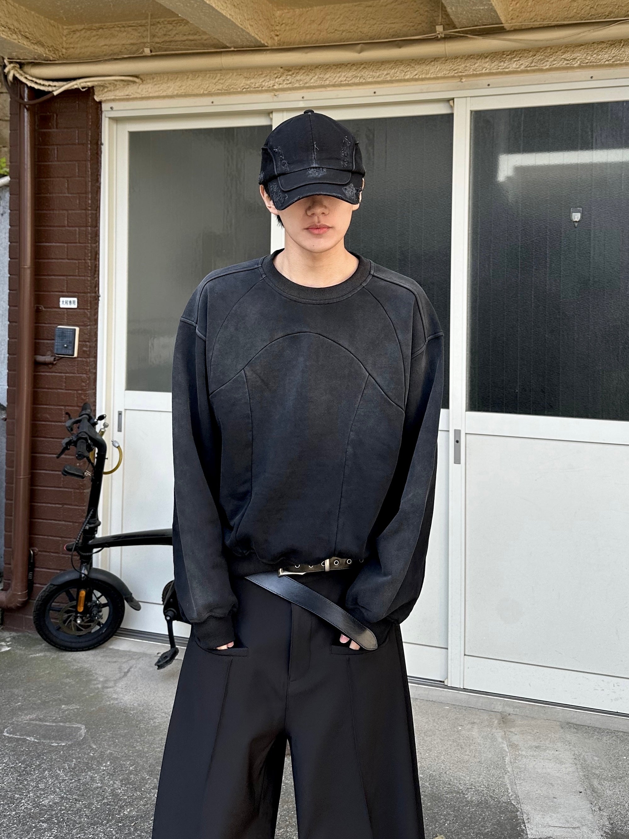 【CHIKASHITSU PLUS HIGH】Fade panel sweat shirt