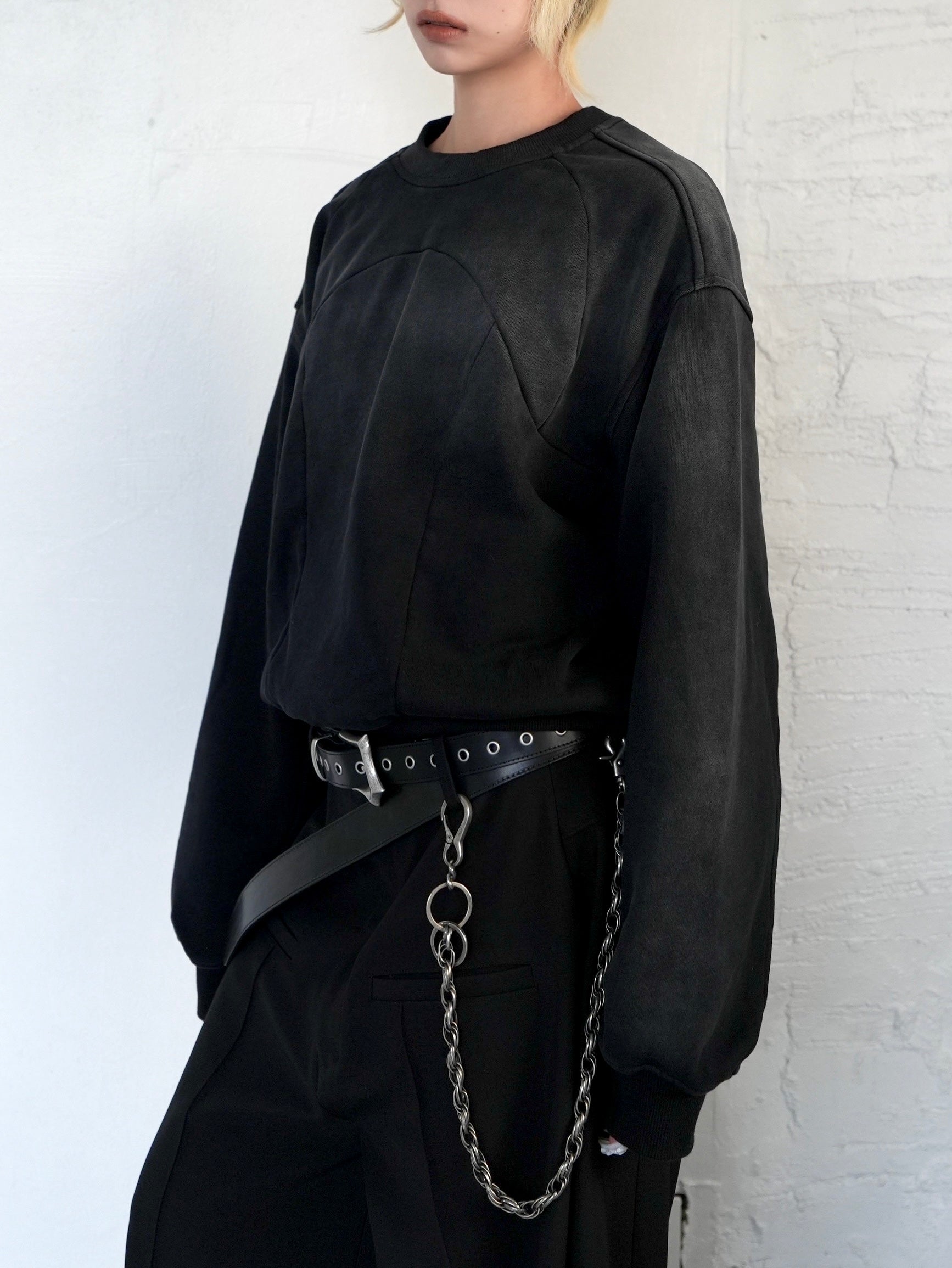 【CHIKASHITSU PLUS HIGH】Fade panel sweat shirt