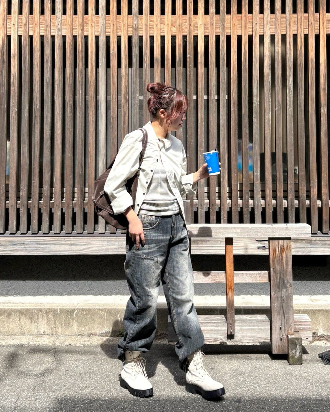 受注制【OaKS】suede boston bag (2color)