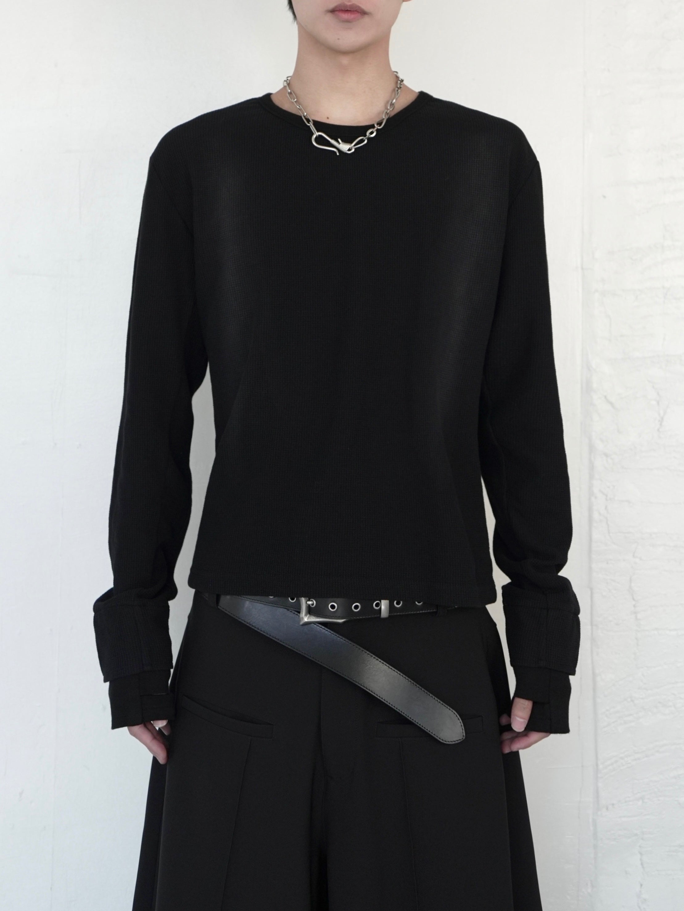 【CHIKASHITSU PLUS HIGH】Rust waffle thermal long tee