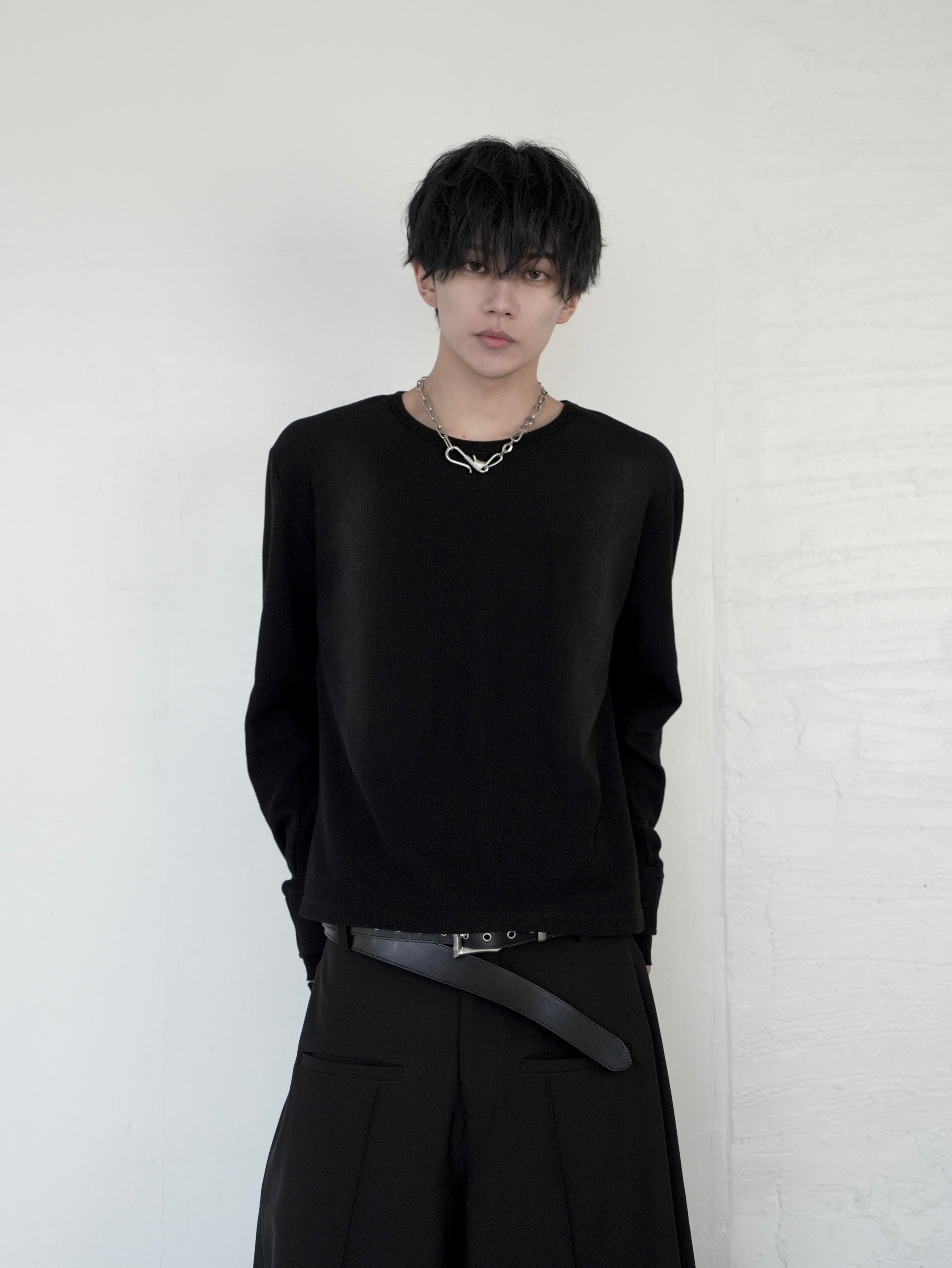 【CHIKASHITSU PLUS HIGH】Rust waffle thermal long tee