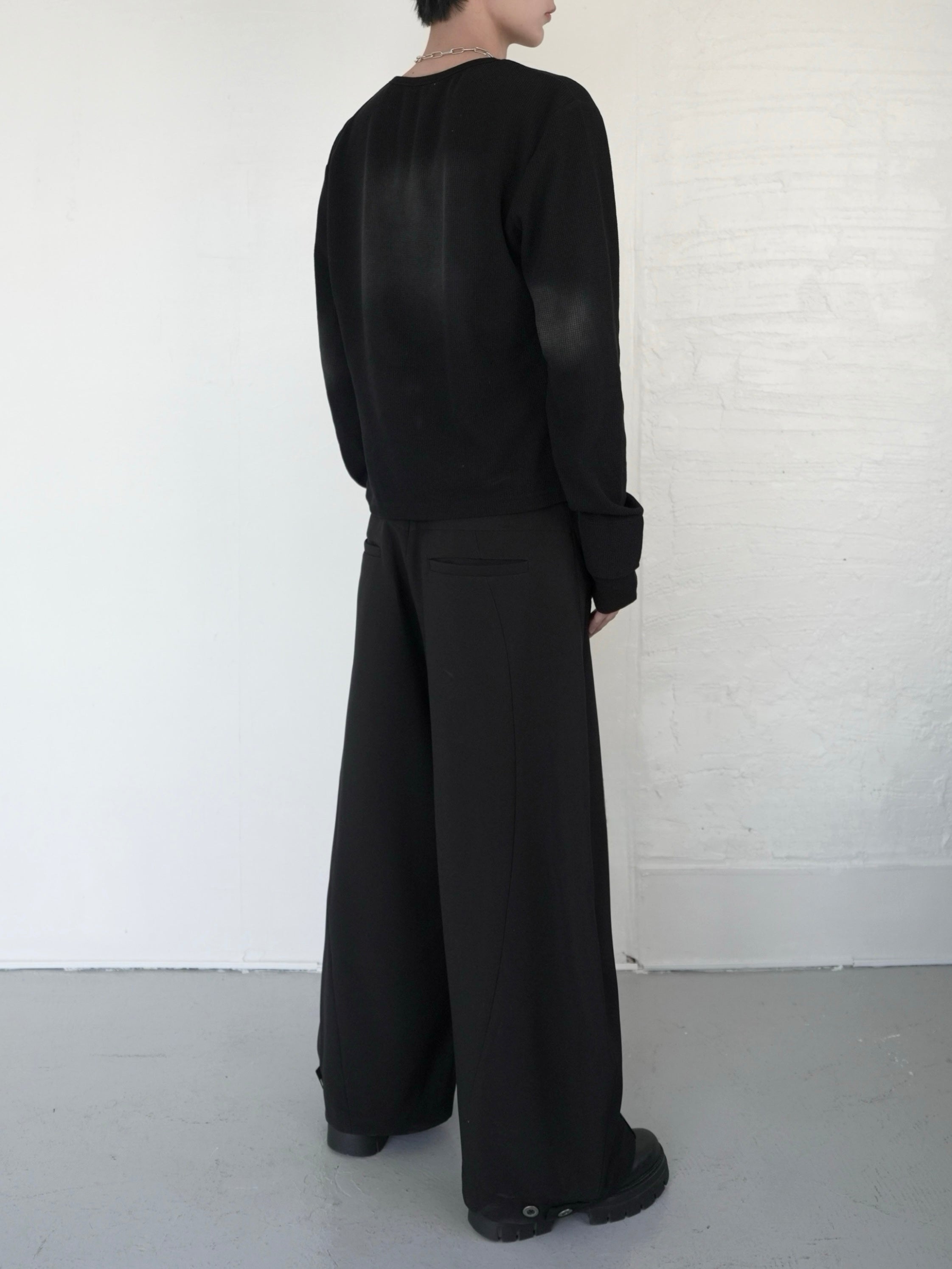 【CHIKASHITSU PLUS HIGH】Rust waffle thermal long tee