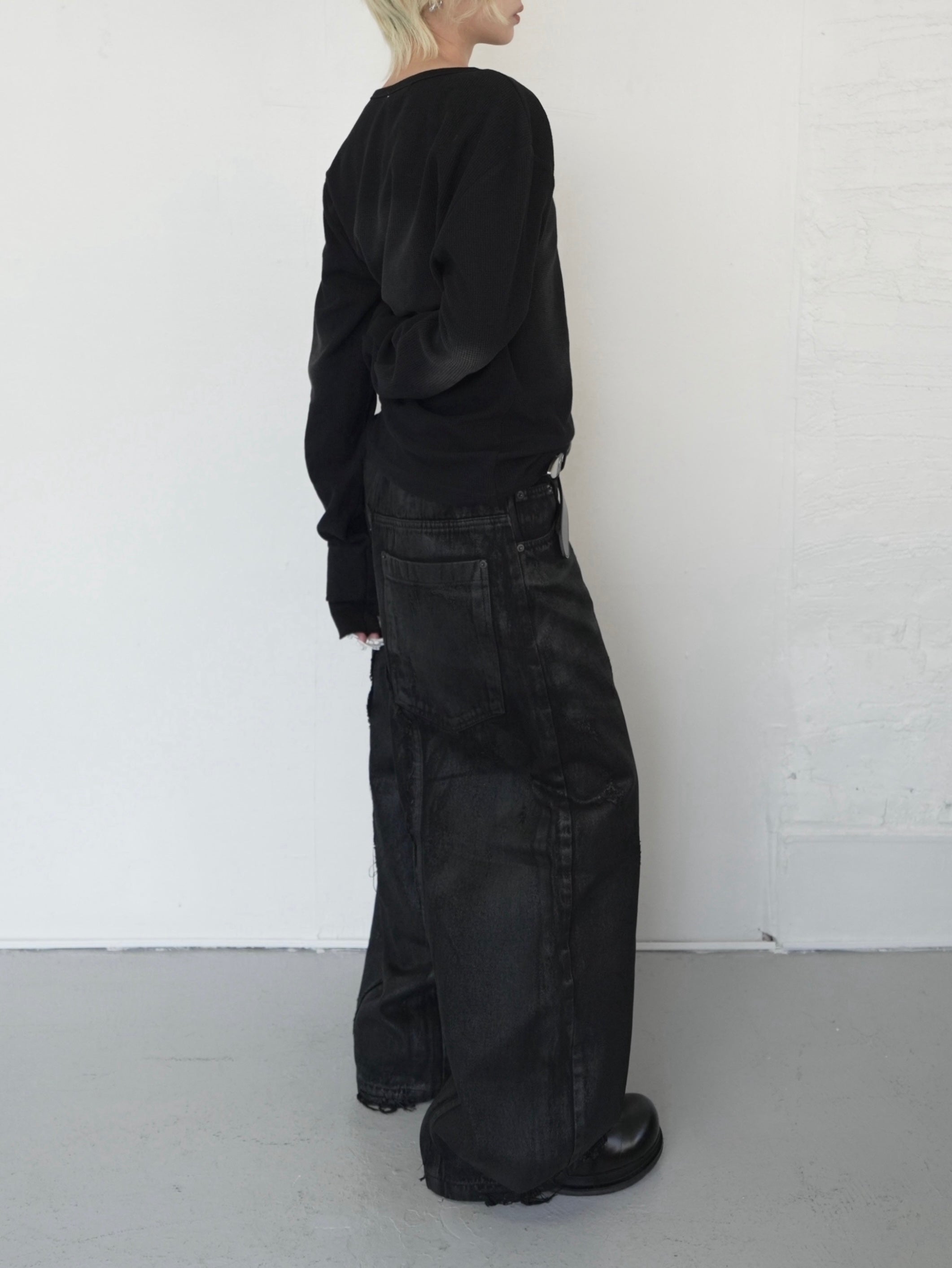 【CHIKASHITSU PLUS HIGH】Rust waffle thermal long tee