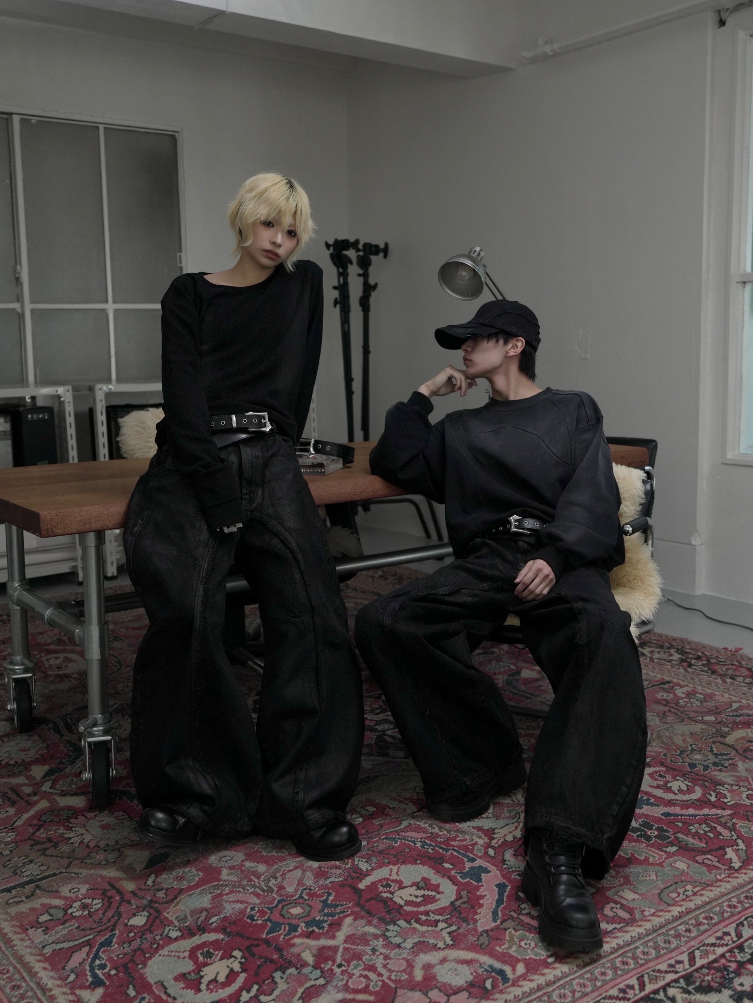 【CHIKASHITSU PLUS HIGH】Rust waffle thermal long tee