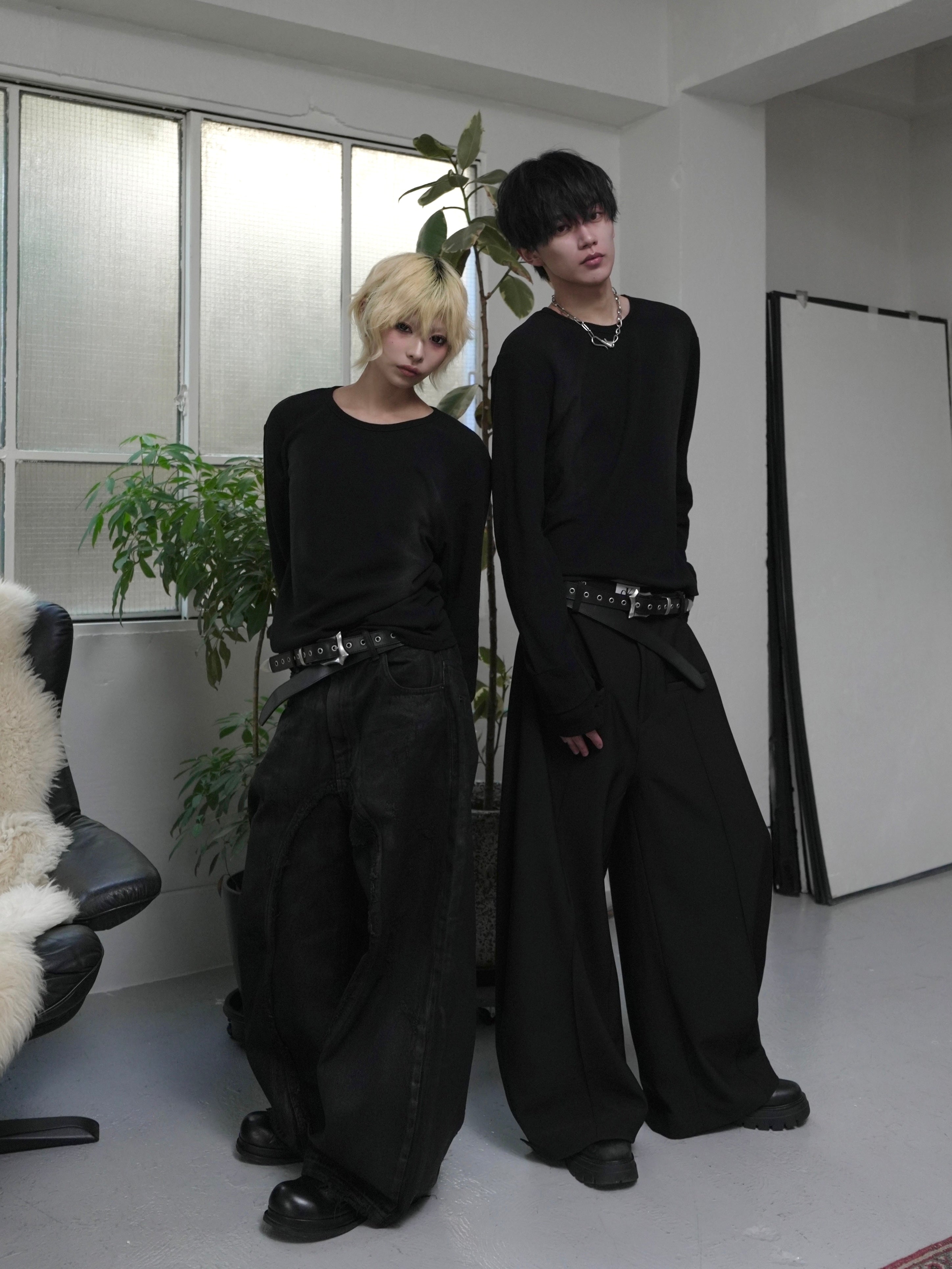 【CHIKASHITSU PLUS HIGH】Rust waffle thermal long tee