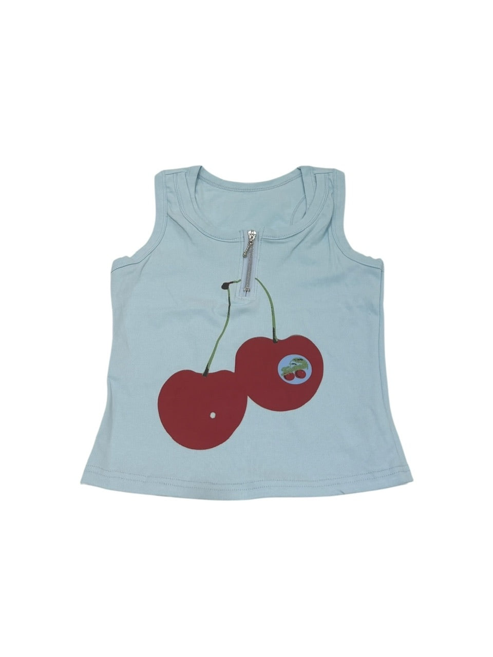 国際配送【Never mind the XU】zip up cherry tank tops